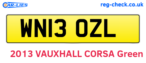 WN13OZL are the vehicle registration plates.