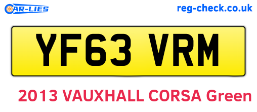YF63VRM are the vehicle registration plates.