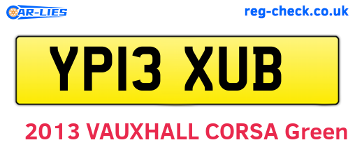 YP13XUB are the vehicle registration plates.