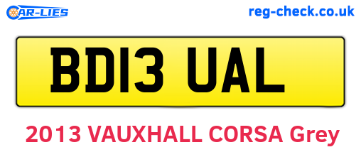 BD13UAL are the vehicle registration plates.