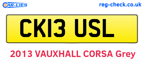 CK13USL are the vehicle registration plates.