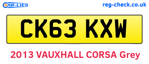 CK63KXW are the vehicle registration plates.