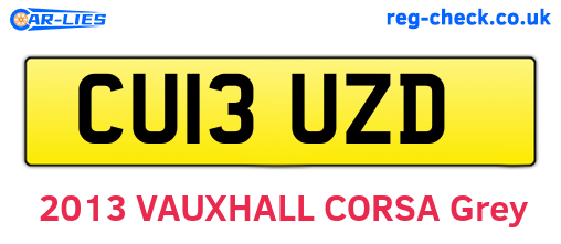 CU13UZD are the vehicle registration plates.