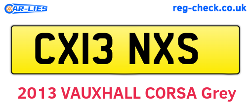 CX13NXS are the vehicle registration plates.