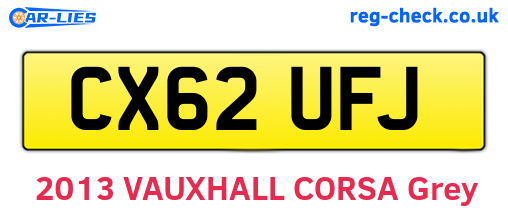 CX62UFJ are the vehicle registration plates.