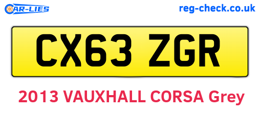 CX63ZGR are the vehicle registration plates.