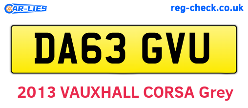 DA63GVU are the vehicle registration plates.