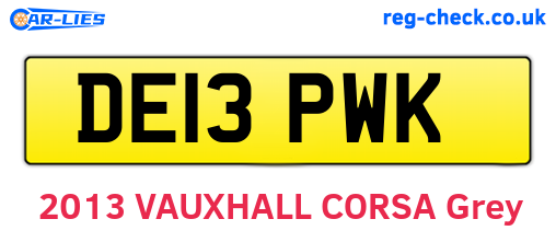 DE13PWK are the vehicle registration plates.