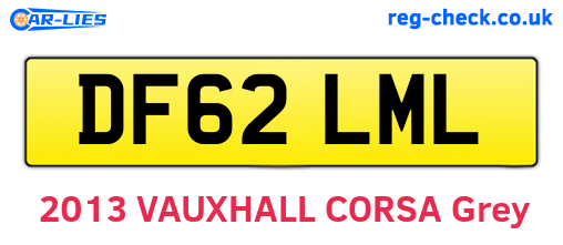 DF62LML are the vehicle registration plates.