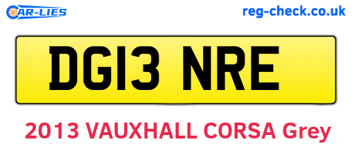 DG13NRE are the vehicle registration plates.