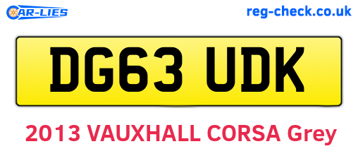 DG63UDK are the vehicle registration plates.