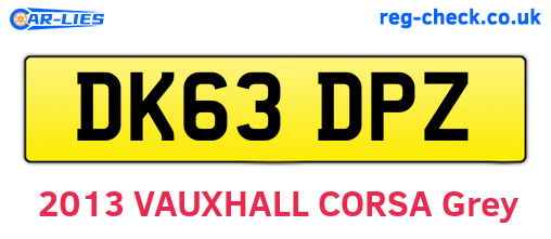 DK63DPZ are the vehicle registration plates.