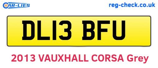 DL13BFU are the vehicle registration plates.
