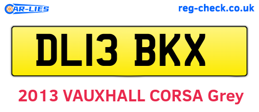 DL13BKX are the vehicle registration plates.