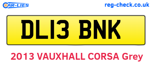 DL13BNK are the vehicle registration plates.