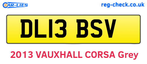 DL13BSV are the vehicle registration plates.