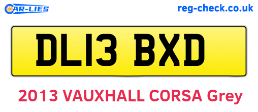 DL13BXD are the vehicle registration plates.