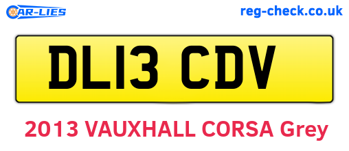 DL13CDV are the vehicle registration plates.