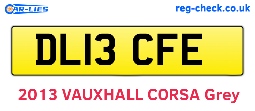 DL13CFE are the vehicle registration plates.