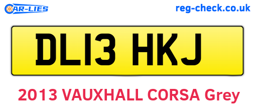 DL13HKJ are the vehicle registration plates.