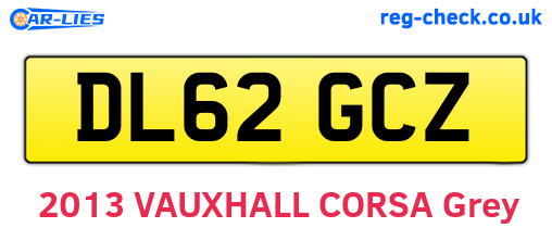 DL62GCZ are the vehicle registration plates.