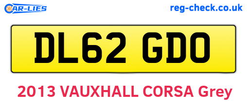 DL62GDO are the vehicle registration plates.