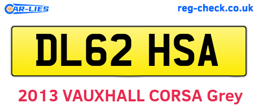 DL62HSA are the vehicle registration plates.