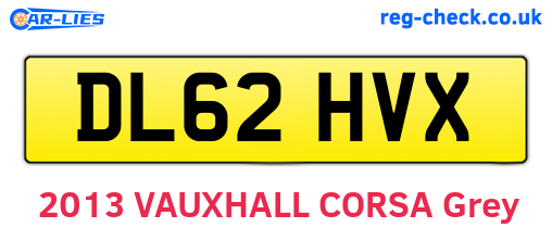 DL62HVX are the vehicle registration plates.