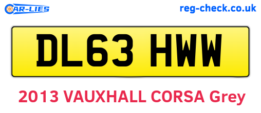 DL63HWW are the vehicle registration plates.