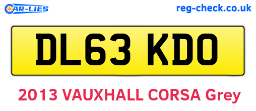 DL63KDO are the vehicle registration plates.