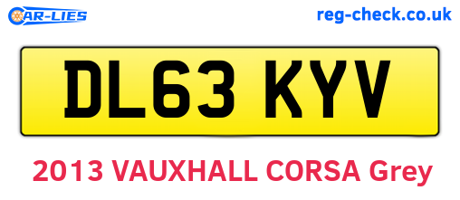 DL63KYV are the vehicle registration plates.