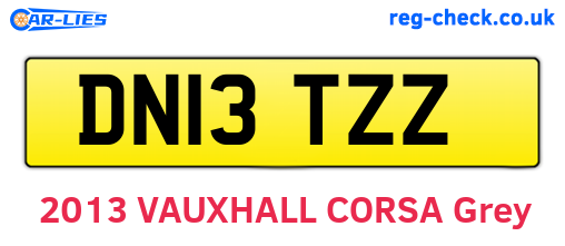DN13TZZ are the vehicle registration plates.