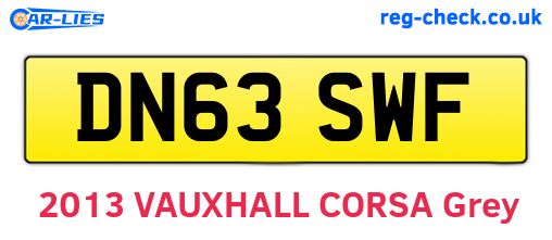 DN63SWF are the vehicle registration plates.