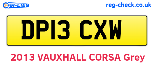 DP13CXW are the vehicle registration plates.