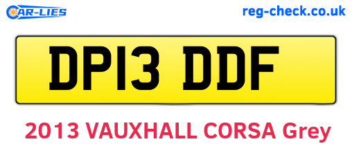 DP13DDF are the vehicle registration plates.