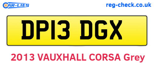 DP13DGX are the vehicle registration plates.