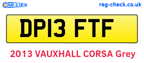 DP13FTF are the vehicle registration plates.