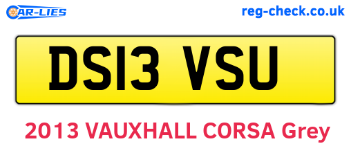 DS13VSU are the vehicle registration plates.