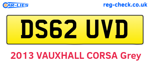 DS62UVD are the vehicle registration plates.