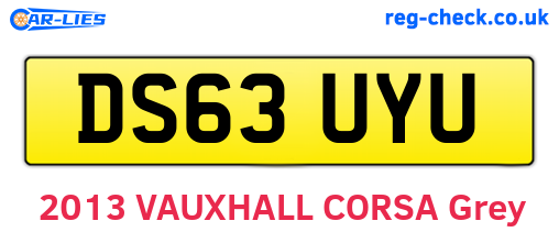 DS63UYU are the vehicle registration plates.