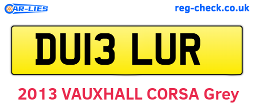 DU13LUR are the vehicle registration plates.