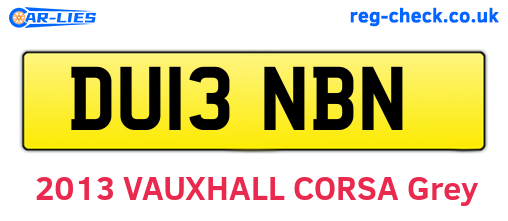 DU13NBN are the vehicle registration plates.