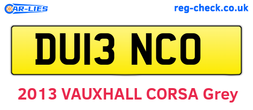 DU13NCO are the vehicle registration plates.