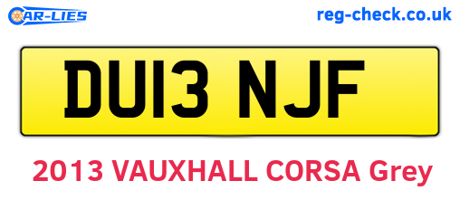 DU13NJF are the vehicle registration plates.