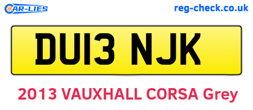 DU13NJK are the vehicle registration plates.