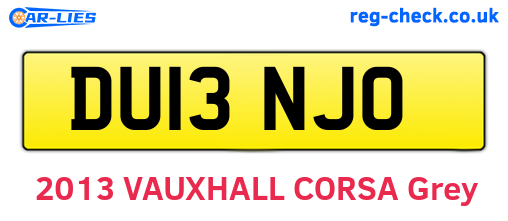DU13NJO are the vehicle registration plates.