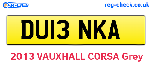 DU13NKA are the vehicle registration plates.