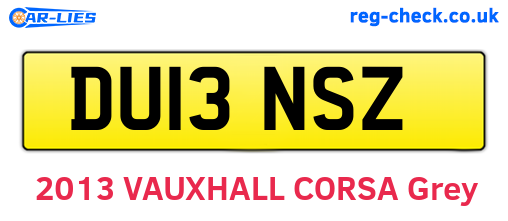 DU13NSZ are the vehicle registration plates.