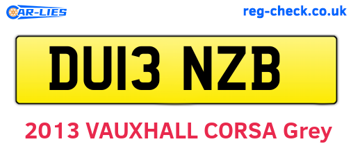 DU13NZB are the vehicle registration plates.
