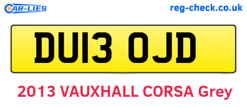 DU13OJD are the vehicle registration plates.